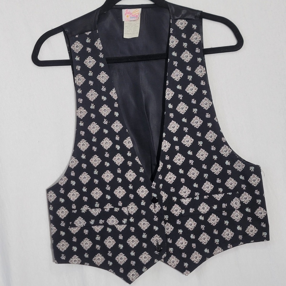 Vintage 80s Jr's Only! California Retro Boho Western Waistcoat Vest Women's M